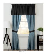 5-Piece Bonanza Curtain Set Teal Scroll Full - $345.57 MXN