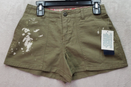 Polo Ralph Lauren Shorts Girls 6 Army Green Splatter Cotton Pockets Flat... - £18.39 GBP