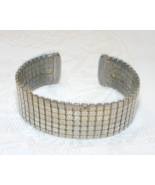 Vintage Cuff Bracelet Silver Tone Mesh 7/8&quot; wide 15-N - €29,54 EUR