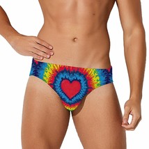 Mondxflaur Red Heart Swim Briefs Sexy Swimming Trunks Quick Dry Soft Athletic - £15.86 GBP