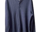 Faded Glory Mens Size XL 3 Button Blue Thermal Waffle Knit  Henley Shirt... - $11.40