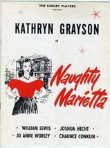 Naughty Marietta Souvenir Program Kenley Players Ohio 1961 Katherine Gra... - $21.75