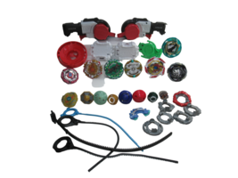 Beyblade mixed lot Metal &amp; plastic pieces launchers Hasbro - £20.93 GBP