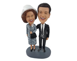 Custom Bobblehead Gorgeous Couple Dressed For The Perfect Evening - Wedding &amp; Co - £121.35 GBP