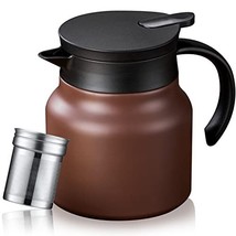 Hot coffee cup/teapot, 27-ounce ceramic liner, double-wall insulated cof... - $289.57 MXN