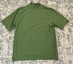 Vintage Nike Golf Shirt Mens XL Dri-Fit UV Mock Turtleneck Shirt Green Y... - $24.74