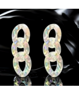 &quot;Iridescent Acrylic Chain Link Earrings - Lightweight Statement Jewelry&quot; - $201.94 MXN
