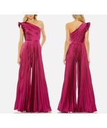 $498 IEENA MAC DUGGAL 10 One Shoulder Charmeuse Pleated Jumpsuit Style 2... - $204.43 CAD