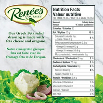 2 Jars of Renee’s Greek Feta Salad Dressing &amp; Dip 355ml Each - Free Ship... - £27.45 GBP
