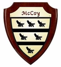 McCoy Irish Coat of Arms Shield Plaque - Rosewood Finish - $43.56