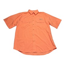 Realtree Fishing Shirt Men&#39;s Medium Coral 100% Polyester Mesh Lined Button-Up - £16.23 GBP