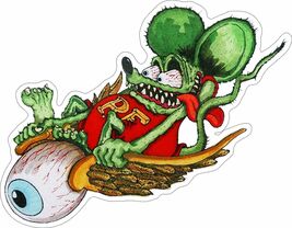 Rat Fink Riding Von Dutch Flying Eyeball Laser Cut Metal Sign - $69.95