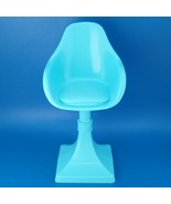 Barbie Dream House Retro Blue MCM Pod Pedestal Stool Chair Dollhouse Fur... - £7.77 GBP