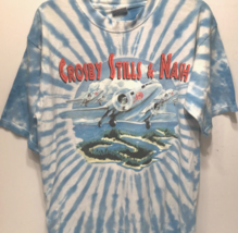 Crosy Stills &amp; Nash 2001 Summer Tour Vintage Blue Tie Dye Judy Blue T-Shirt L - £88.30 GBP
