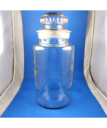 Bunte Antique Heavy Glass Large Apothecary Jar W/Lid 12&quot; Tall Vtg Genera... - £40.19 GBP