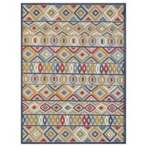 8' X 10' Ivory And Blue Southwestern Stain Resistant Indoor Outdoor Area Rug - €347,82 EUR