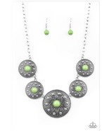 Paparazzi Necklace ~ Hey, SOL Sister - Green - $94.08 MXN