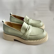 EEFFA Sage Green  Women&#39;s Size 6 M Platform Slip On Hand Made Leather Shoes - $24.94