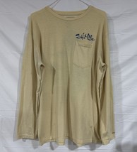 Salt Life Mens Long Sleeve Pocket T-Shirt Mens Large Yellow Slx Uvapor Mahi Fish - £14.62 GBP