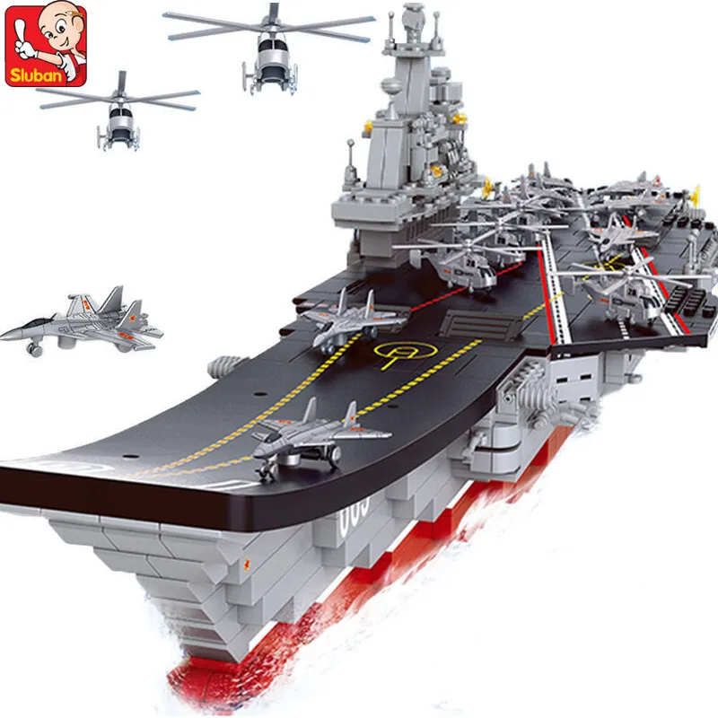 NAVY Military Building Blocks Sets ARMY 1:450 Aircraft Cruiser Destroyer Chaser - £65.39 GBP