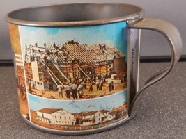 1974 Pennsylvania Dutch Country Amish Tin Cup/ mug Vintage, Rusty Cool Souvenir! - £11.67 GBP