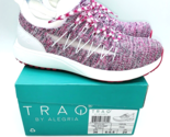 TRAQ by Alegria Synq 2 Lace-Up Knit Sneakers- Pink, US 6-6.5 / EUR 36 - $39.59