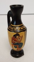 Greek Mini Urn Vase Hand Painted Signed Mini Reproduction 1960&#39;s Greece 3&quot; VTG - £27.13 GBP