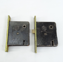 Lot 2 Vintage Mortise Lock Door Salvage Hardware Skeleton Keyhole NO Key... - $28.45