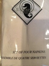 WATERFORD ACADIA  SCROLLS 4pc NAPKINS 21&quot;sq  PEARL METALLIC  SHIMMER NIP - $32.21