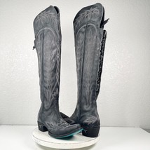 NEW Lane LEXINGTON Womens 8 Over the Knee Black Cowboy Boots Wide Calf S... - $391.05