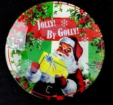 Department 56 Enesco Jolly Santa Claus Christmas Holiday Cookie Plate Gl... - £24.17 GBP