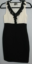 Taylor Petite Beige And Black Sleeveless Silk Blend Dress Size Women&#39;s 2P - £71.21 GBP
