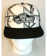Vans Off The Wall Unisex Skateboard Snapback Trucker Hat Cap Black And W... - £13.27 GBP