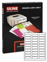 Uline Premium Laser Labels White 2.25&quot;x.75&quot; Model S-21844 3,000 Labels P... - £7.55 GBP