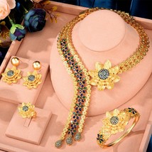 GODKI Famous Brand 4PCS Green CZ African Jewelry Set For Women Wedding Party Zir - £224.73 GBP