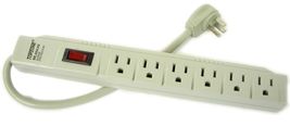 6 Outlet Surge ProTecTor right Angle Power Strip Plug GREY TOPZONE 06-TZ... - $19.60