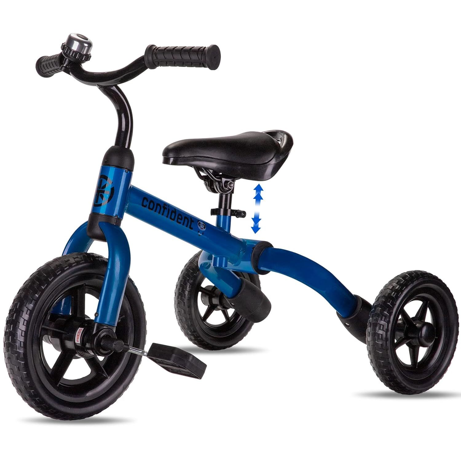 3 In 1 Tricycle For Toddlers Age 2 3 4 Year Old, Folding Kids Bikes With Adjusta