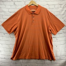 Eddie Bauer Polo Shirt Golf Orange Stripes Mens Sz XXL Cotton Blend Athl... - £17.80 GBP