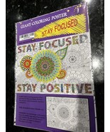 Giant Motivational Coloring Poster &quot;STAY FOCUSED, STAY POSITIVE&quot; 38.6&quot; X... - $21.76