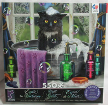 Ceaco 550 Piece Puzzle NIGHT SPIRIT Lisa Parker Black &amp; White CAT IN BUB... - $28.01