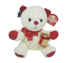 9&quot; Vintage 1986 Applause Teddy Bear I Love You Stamp Stuffed Animal Plush Toy - £36.60 GBP