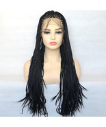 Salon Hand Made 20 Inch Micro Box Braid Natural Black Synthetic Lace Fro... - $123.15 CAD