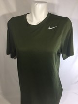 Nike Men Athletic Shirt Classic Neck Dri-fit Short Sleeve Green Stretch ... - £48.36 GBP
