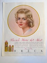 Vintage 1961 Breck Hair Set Mist Beauty Blonde Girl Advertisement Print Ad - $14.84