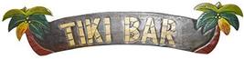 Huge Hand Carved Tiki BAR Sign with Two Palm Trees 3D - $30.63