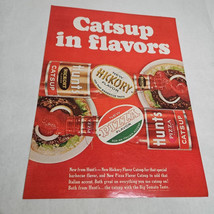 Hunts Catsup in Flavors Hickory Pizza Ketchup on Hamburgers Vtg Print Ad... - $9.98