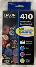 Epson 410 Photo Black &amp; Color Ink Set T410520 Exp 2026+ Sealed Retail Bo... - $34.98