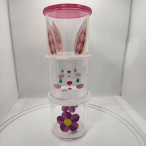 Lot of Three stackable plastic Easter bunny container - $6.88