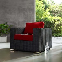 Summon Outdoor Patio Fabric Sunbrella Armchair Canvas Red EEI-1864-GRY-RED - £660.97 GBP