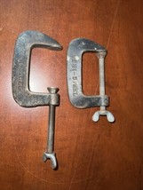Vintage Lot Of 2 &#39;C&#39; Clamps Semi-Steel Welding Clamps Made In USA - £10.66 GBP